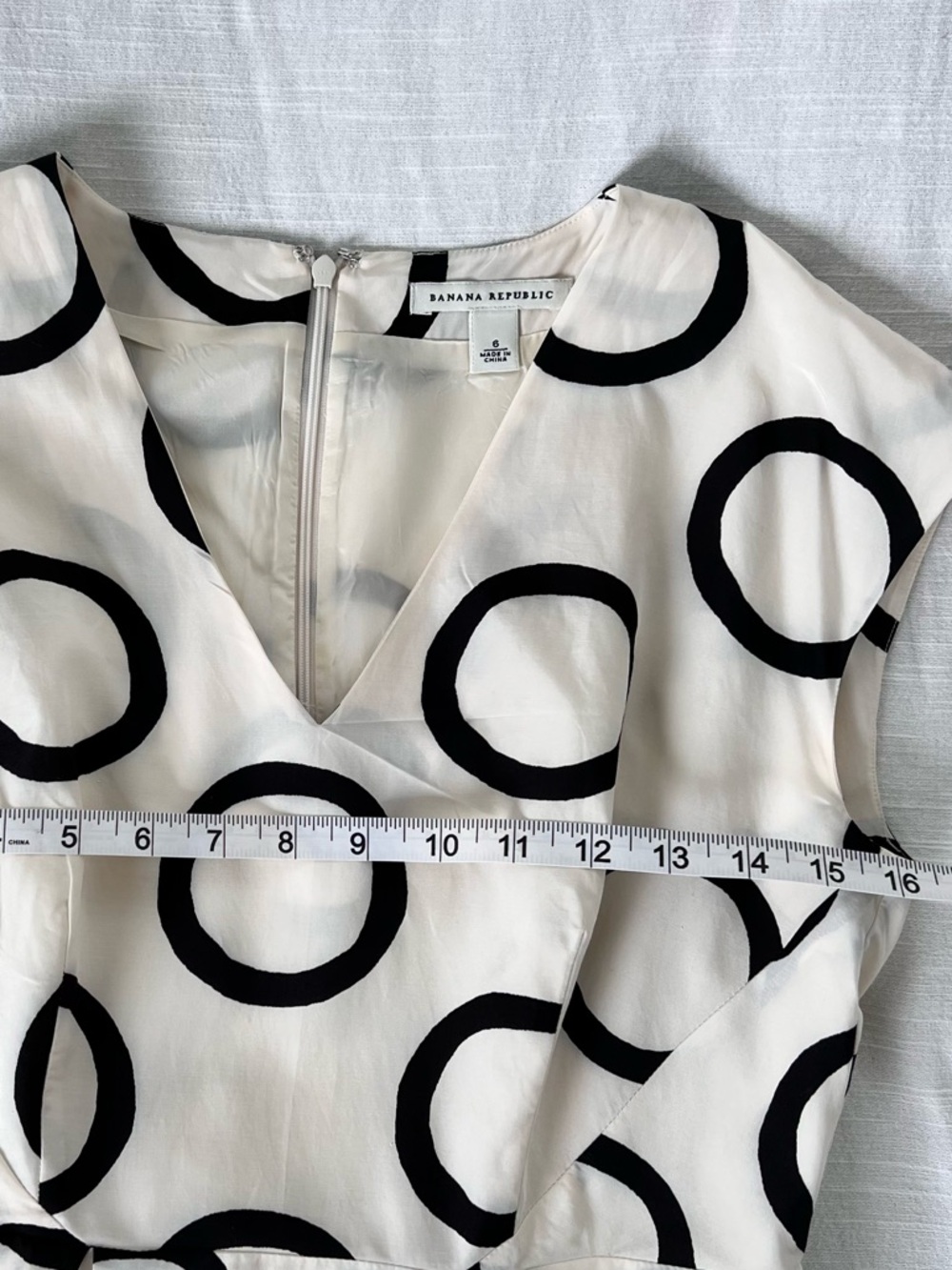 Ivory Midi Dress with Black Circular Print - Picture 3 of 10